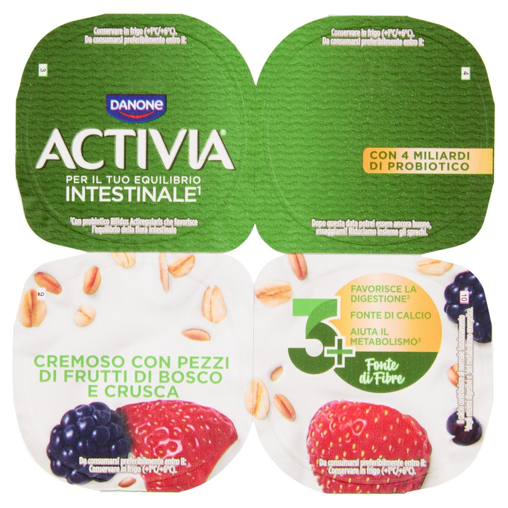 Yogurt Alle Fibre Frutti Di Bosco 4x125g Activia - Foto 1