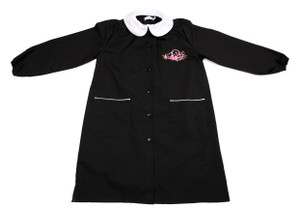 Grembiule Scuola Bambina 8 Anni Nero Ricamo Cuffie - Foto 1
