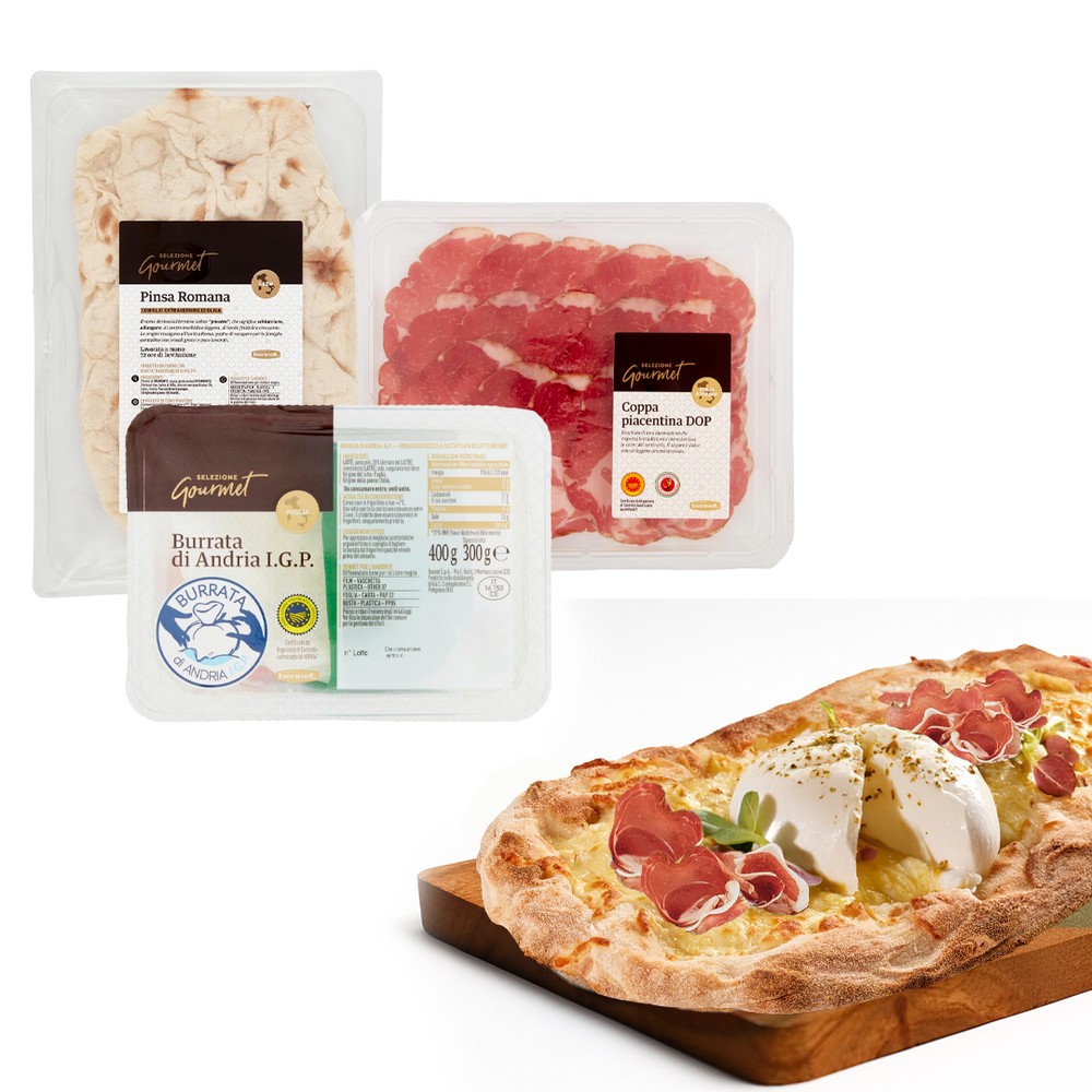 Pinsa Romana Con Coppa Piacentina Dop E Burrata di Andria Igp - Foto 1