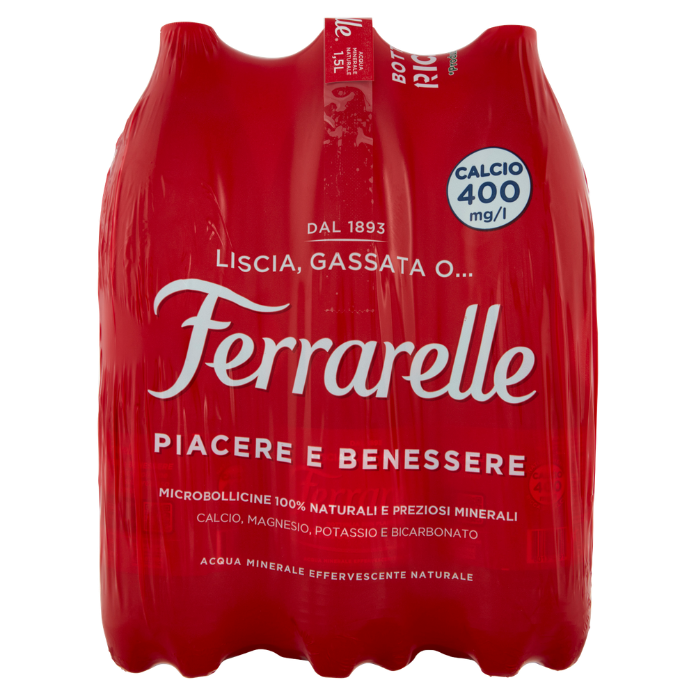 Acqua Effervescente Naturale Ferrarelle 6 X L 1,5 - Foto 3