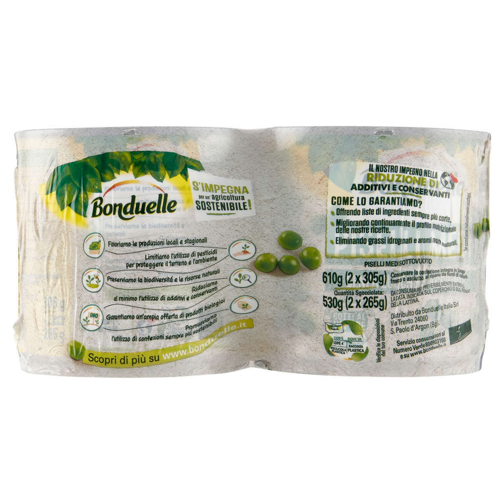 Piselli Medi Cotti Al Vapore 2x265g Bonduelle - Foto 3