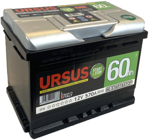 Batteria Auto 60 A/H Start&Stop Ursus - Foto 1