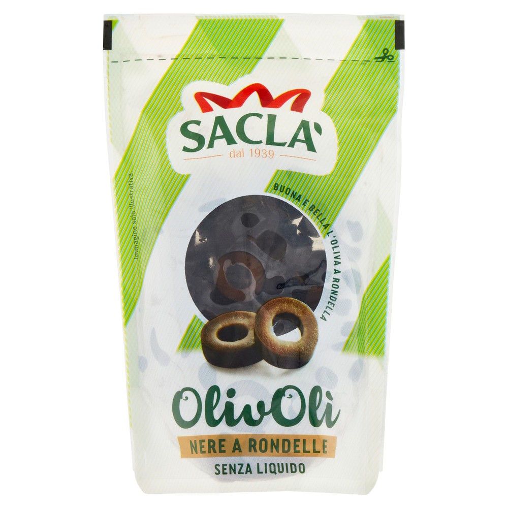 Olive Nere A Rondelle Olivoli' Senza Liquido Sacla' - Foto 1