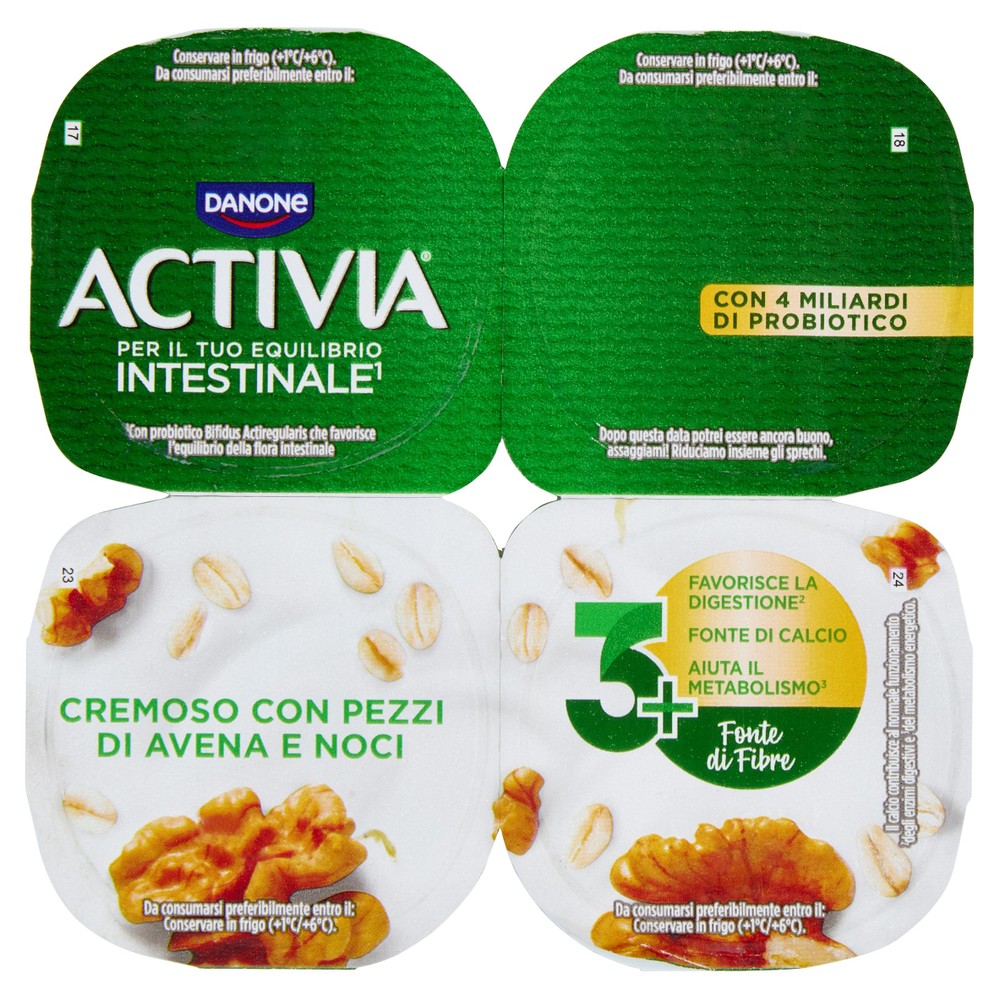 Yogurt Alle Fibre Avena Noci 4x125g Activia - Foto 1