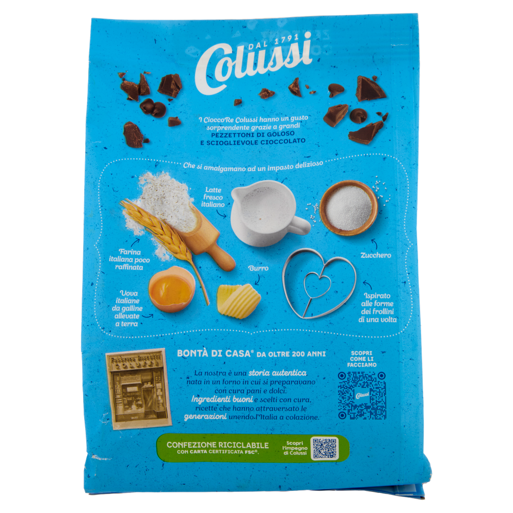 Frollini Cioccore Con Pezzettoni Cioccolato E Latte Italiano Colussi - Foto 3