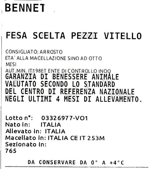 Fesa Scelta A Pezzi Di Vitello  Filiera Valore Bennet - Foto 3