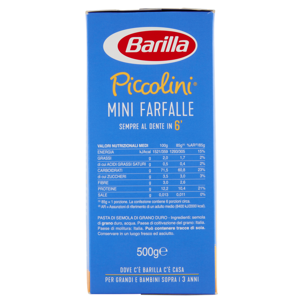 Pasta Mini Farfalle Barilla Piccolini