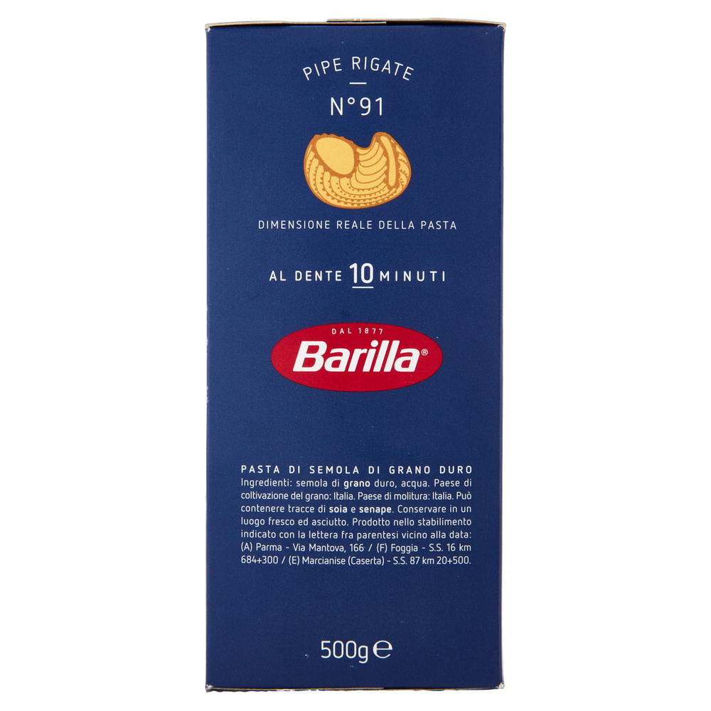 Pasta Pipe Rigate N.91 100% Grano Italiano Barilla - Foto 2