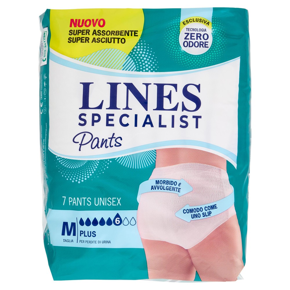 7 Pants Plus Unisex Per Incontinenza Taglia M Lines Specialist - Foto 1
