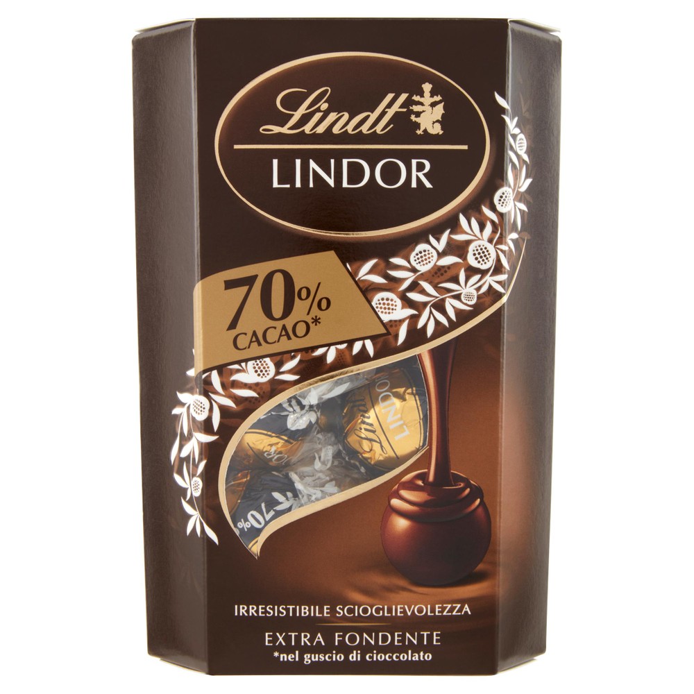 Lindt Lindor Cioccolatini Praline Cioccolato Extra Fondente 70%