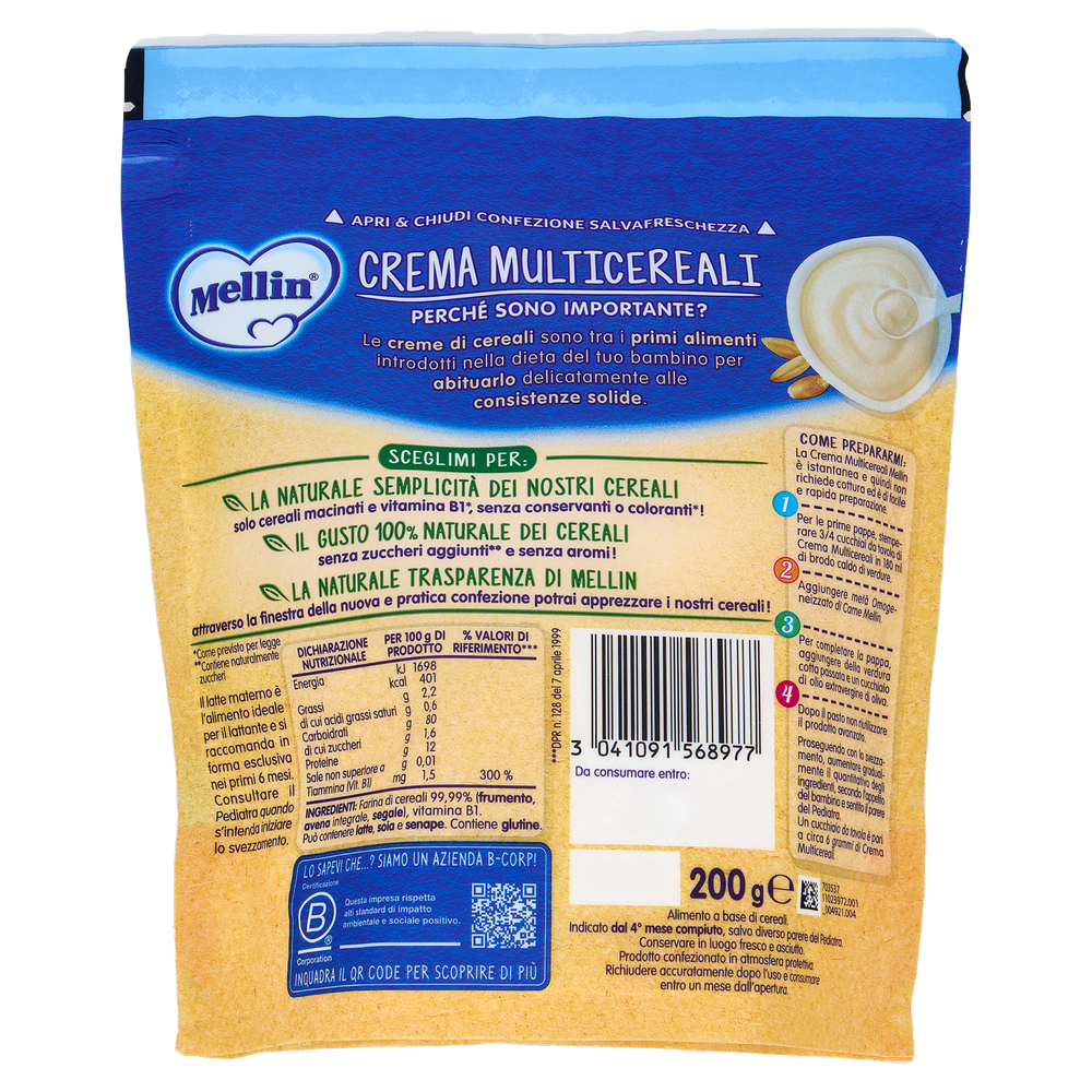 Crema Multicereali Dall'inizio Dello Svezzamento Mellin - Foto 3