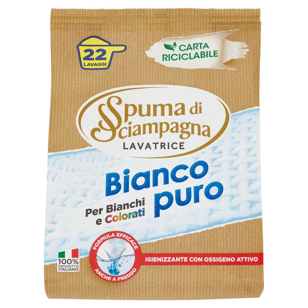 Detersivo Polvere Lavatrice Biancopuro Spuma Di Sciampagna 22 Lavaggi - Foto 1