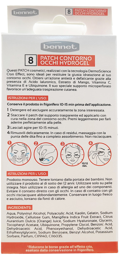 Patch Borse Occhi Hydrogel Depuff Mango Arancia Bennet - Foto 2