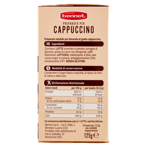 Preparato Cappuccino Già Zuccherato In Buste 10x12,5g Bennet - Foto 2