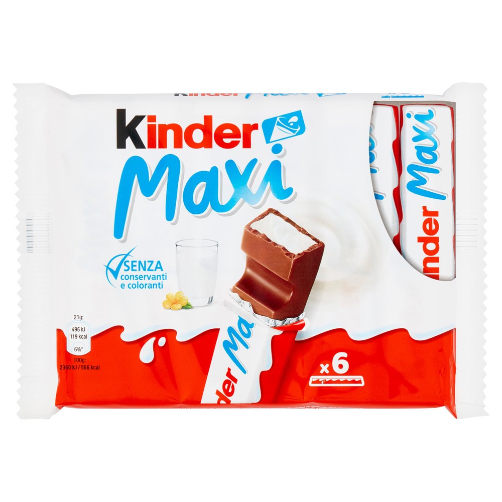 Barrette Kinder Maxi Cioccolato Al Latte 6x21g Kinder - Foto 1