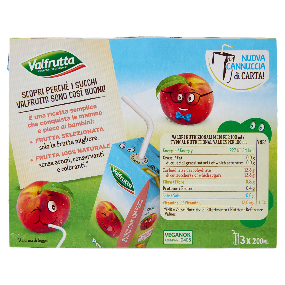 Succo E Polpa Di Pesca 3x200 Ml. Valfrutta - Foto 3