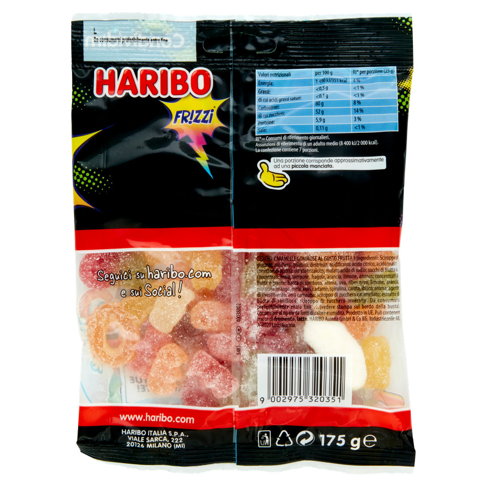 Caramelle Gommose Frizzi Mix Al Gusto Frutta Haribo - Foto 3