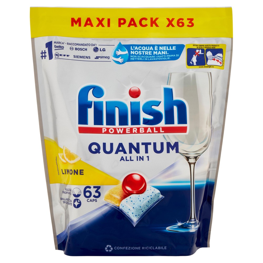 Tabs Per Lavastoviglie Limone Quantum Finish