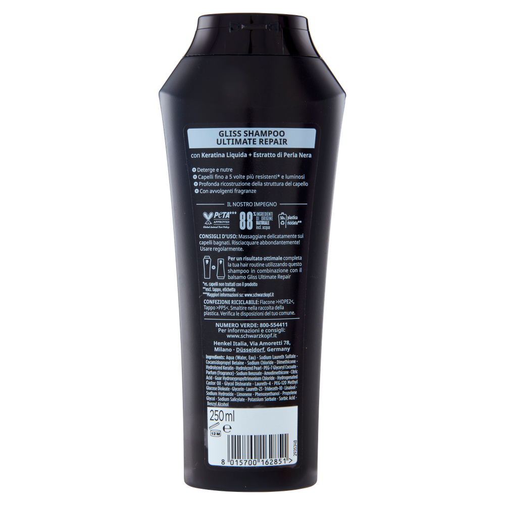 Shampoo Riparatore Per Capelli Danneggiati Riparazione Suprema Gliss - Foto 3