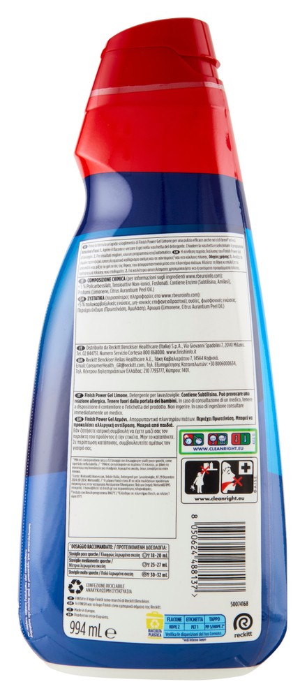 Detergente Per Lavastoviglie Finish Gel Power Limone 53 Lavaggi - Foto 3