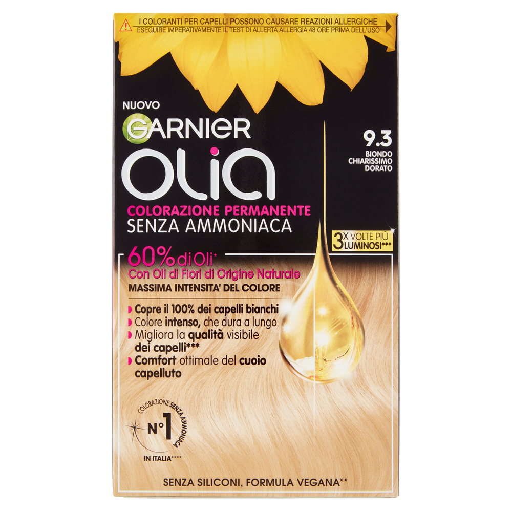 Colorazione Capelli 9.3 Biondo Chiarissimo Dorato Olia Garnier - Foto 1