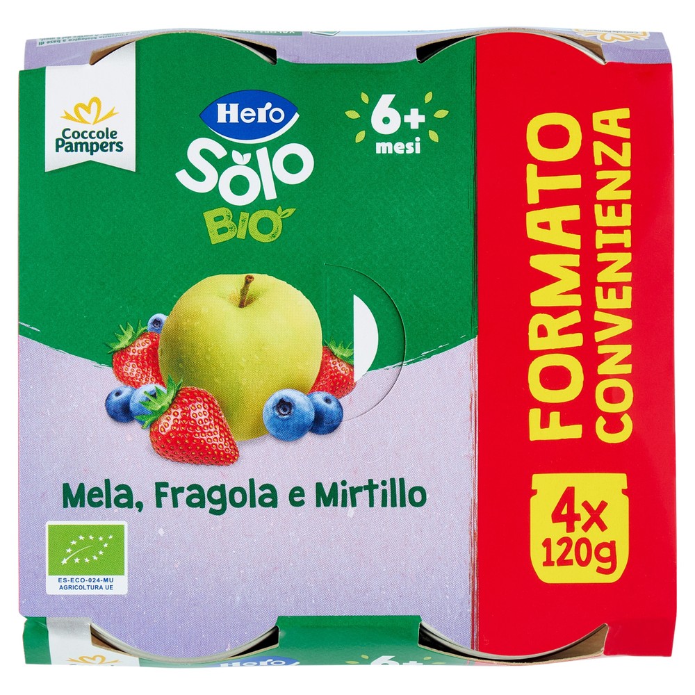 Omogeneizzato Solo Mela Fragola Mirtilli Conf.Da 4 Hero - Foto 1