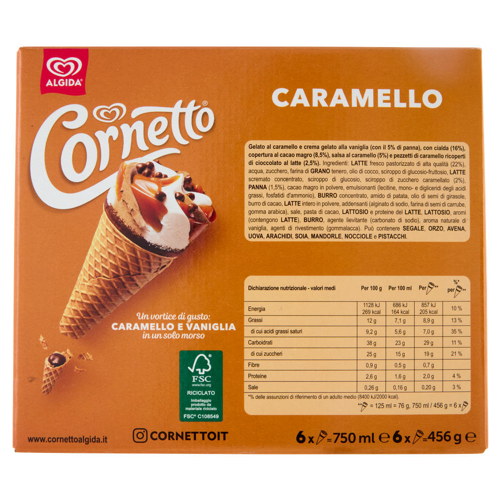 Cornetto Caramello 6x76g Algida - Foto 3