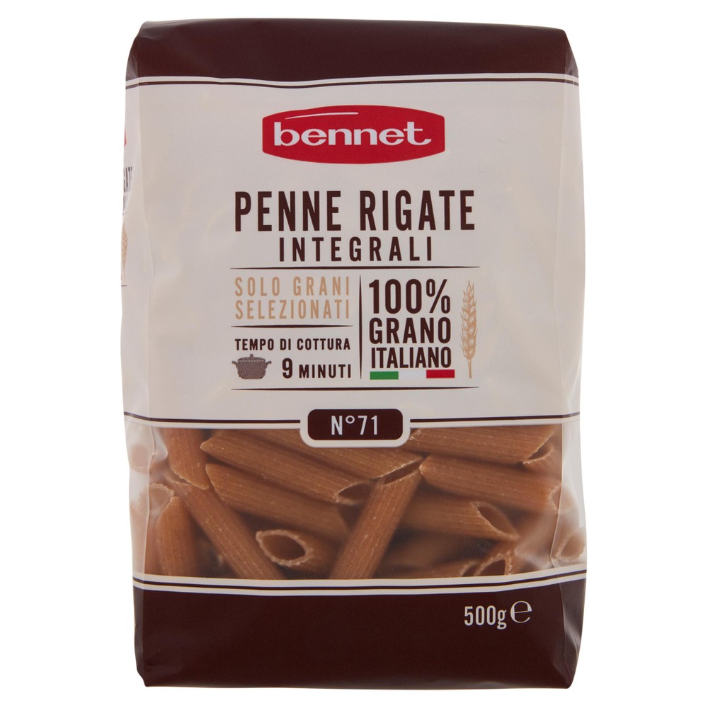 Pasta Penne Rigate Integrali N.71 Grano Duro Bennet - Foto 1
