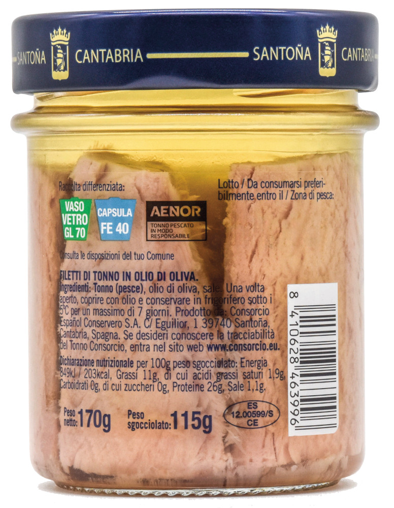 Filetto Di Tonno In Olio Di Oliva In Vetro Consorcio - Foto 2