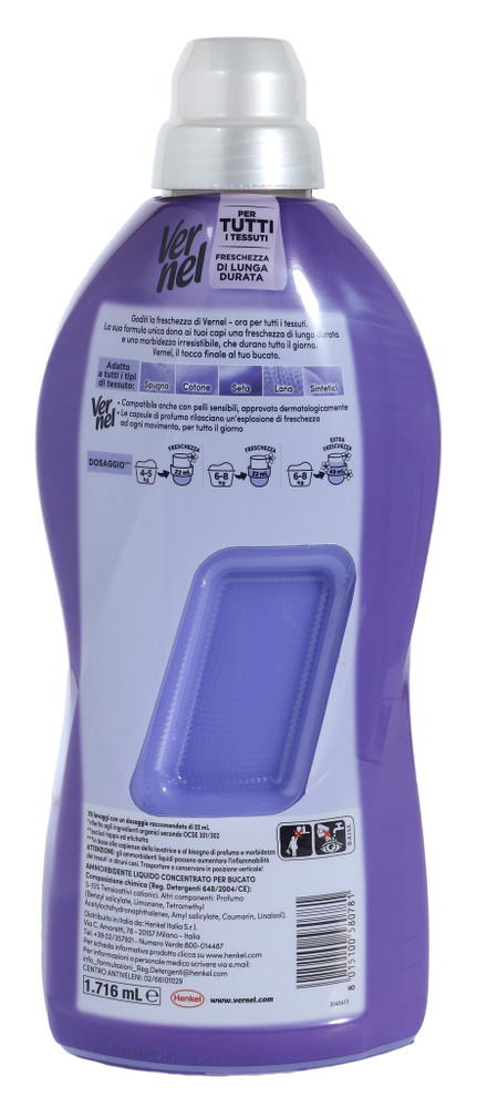 Ammorbidente Concentrato Per Lavatrice Lavanda 78 Lavaggi Vernel - Foto 3