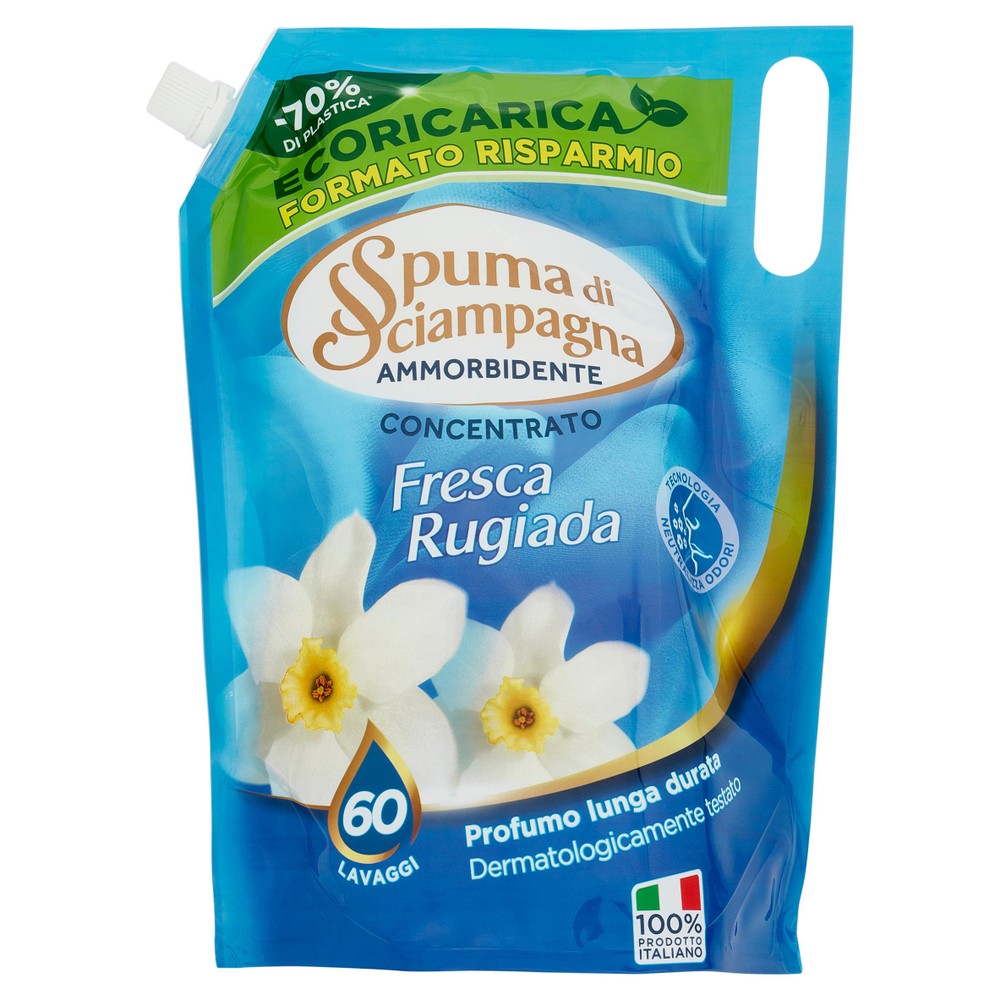 Ammorbidente Ecoricarica Fresca Rugiada Spuma Di Sciampagna 60 Lavaggi - Foto 1
