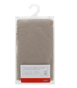 Lenzuolo Jersey Angoli Tinta Unita 1piazza Cm90x200 Beige Casa - Foto 2