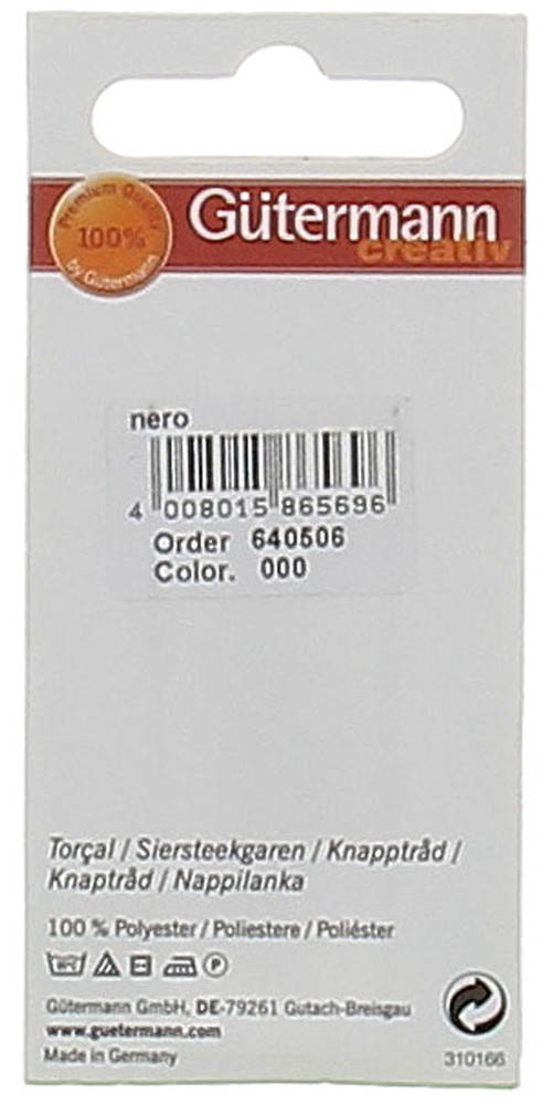 Filo Per Impunture Colore 000 Nero Mt.30 Gutermann - Foto 2