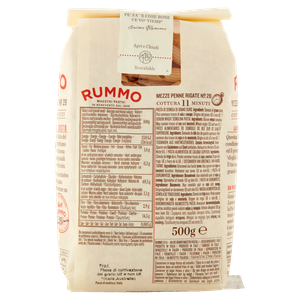 Mezze Penne Rigate N. 28 Pasta Di Semola Di Grano Duro Rummo