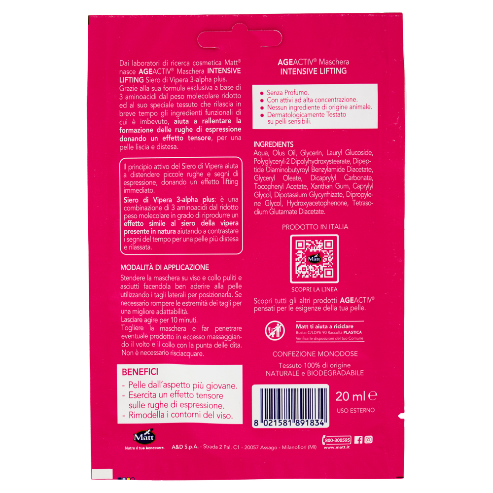 Maschera Viso & Collo In Tessuto Intensive Lifting Matt - Foto 3