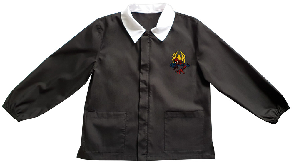 Casacca Scuola Bambino Con Cerniera 6 Anni Nero Ricamo Spiderman - Foto 1