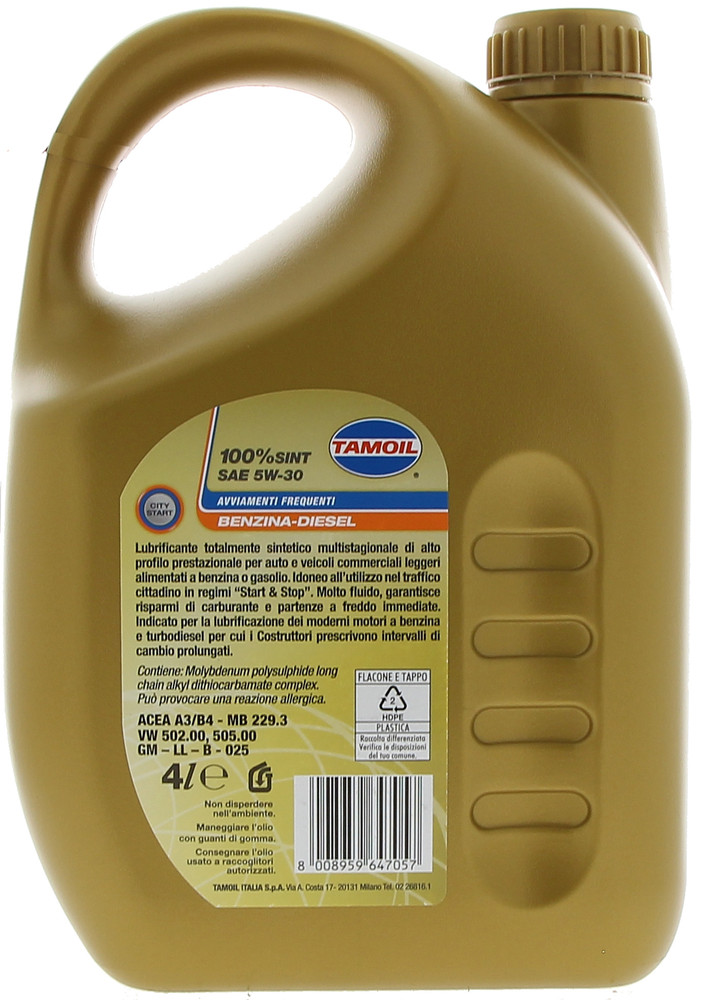 Olio Lubrificante Per Auto 5w30 4l City Start Tamoil - Foto 2