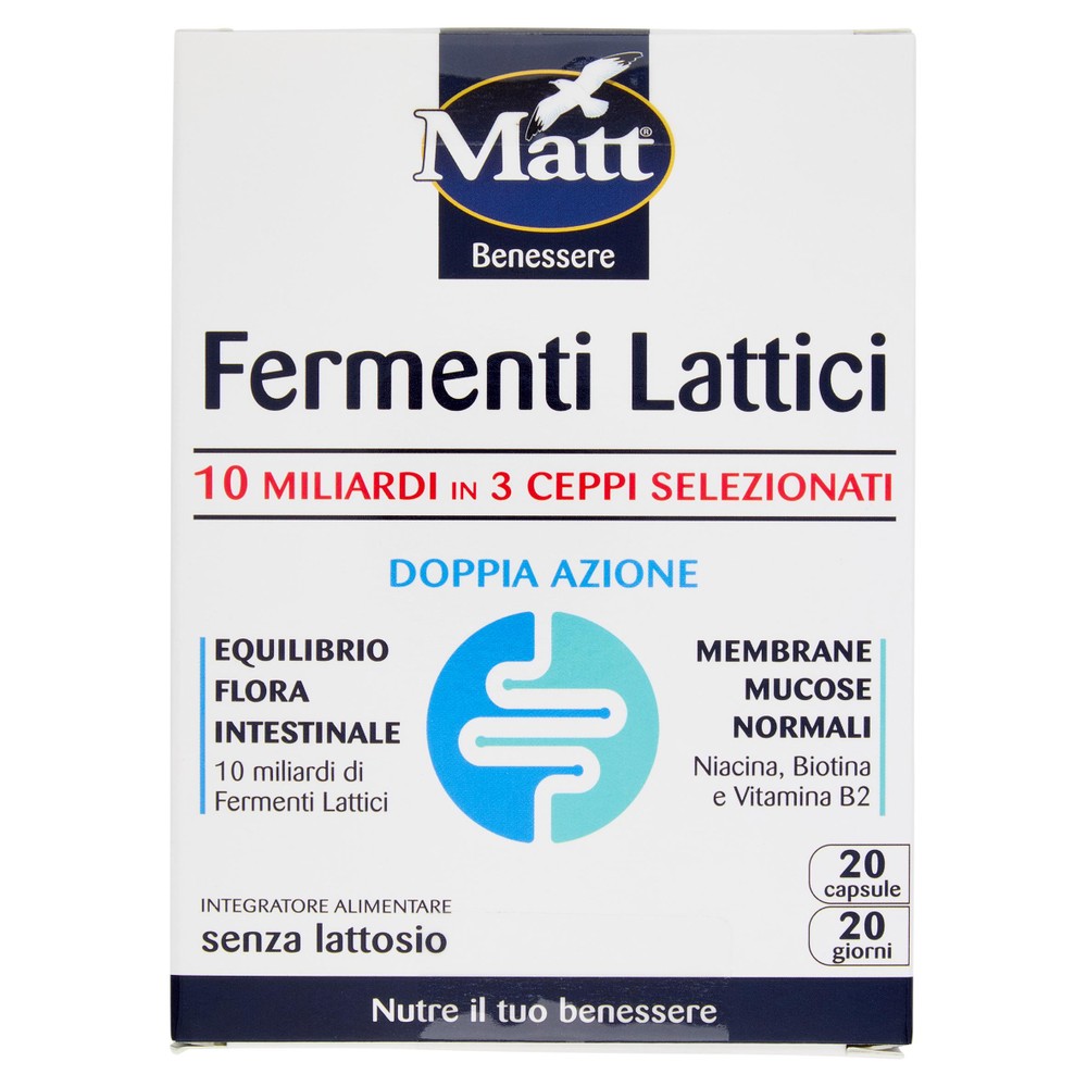 Matt Fermenti Lattici 10 Miliardi In 3 Ceppi Selezionati 20 Capsule - Foto 1