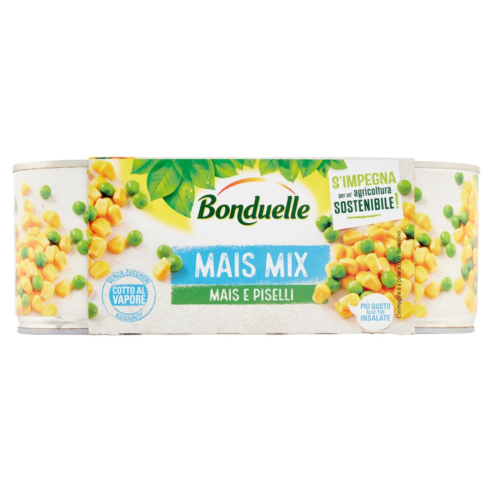 Mix Mais E Piselli Cotti Al Vapore 3x140g Bonduelle - Foto 1