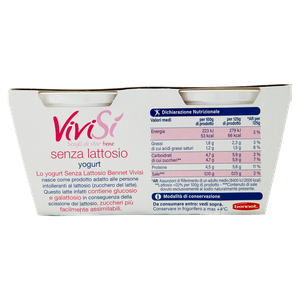 Yogurt Bianco Senza Lattosio 2x125g Bennet Vivisì - Foto 3