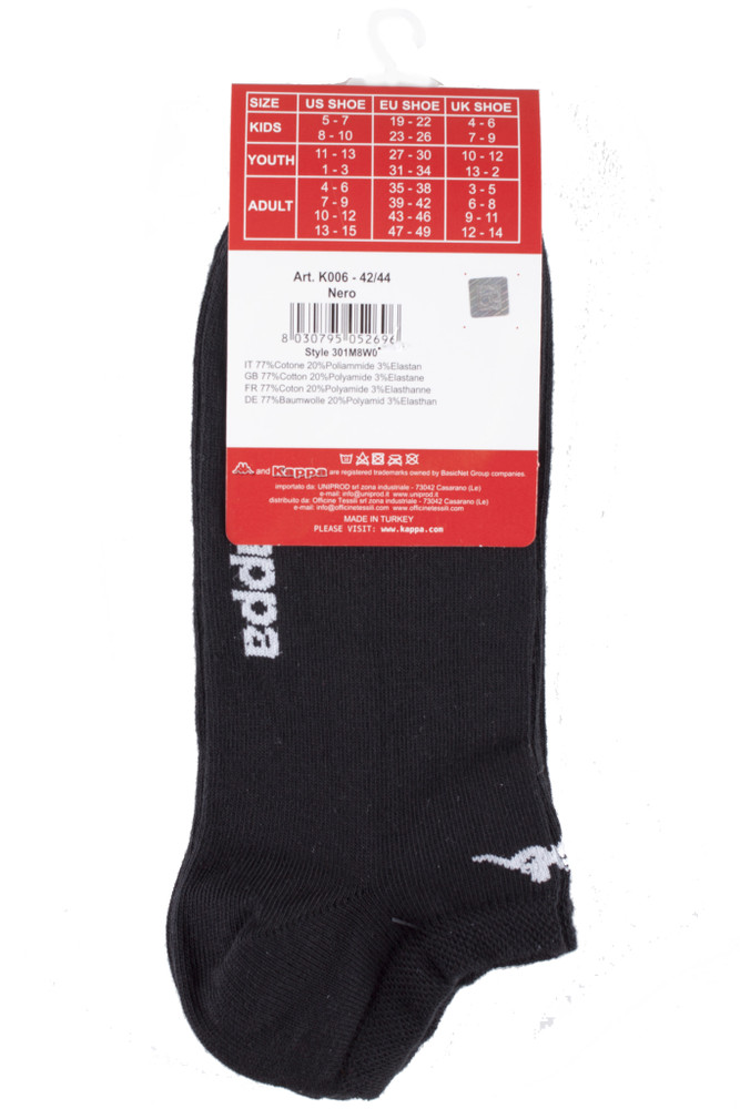 Calze Sneaker Uomo 42/44 Nero Conf Da 3 Kappa - Foto 2