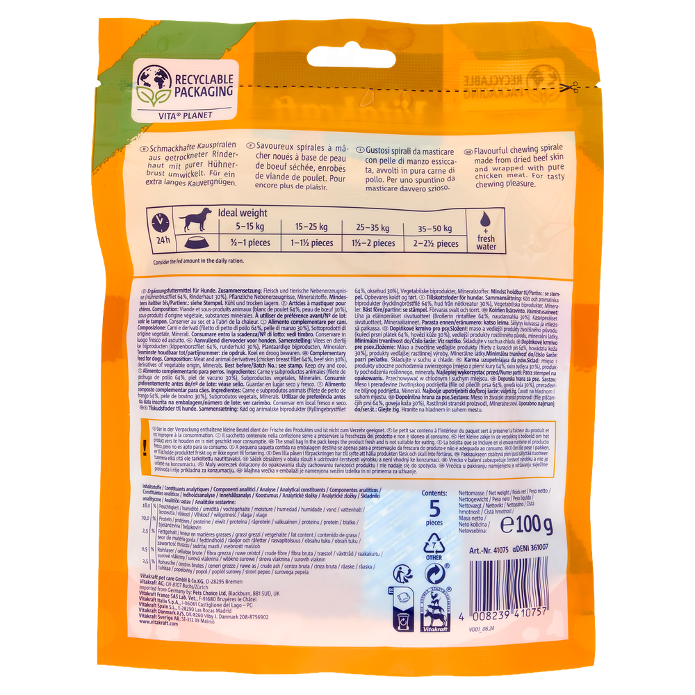 Snack Per Cane Chews Deli Al Pollo M Conf. Da 5 Vitakraft - Foto 3
