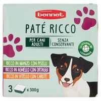 product.preview.arialabel Pate' Per Cani Ricco Bennet Conf. Da 3