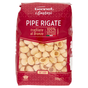 Pasta Pipe Rigate N.166 Trafilate Al Bronzo Bennet I Gustosi - Foto 1