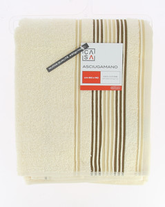 Asciugamano Spugna Bordo Jacquard Cm60x110 Ecru Casa - Foto 1