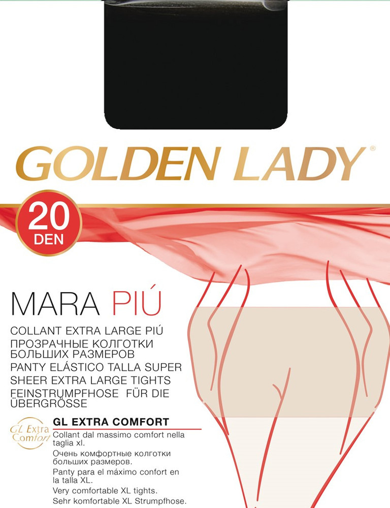 Collant Mara Piu' Tg XXL Nero 20 Denari Golden Lady