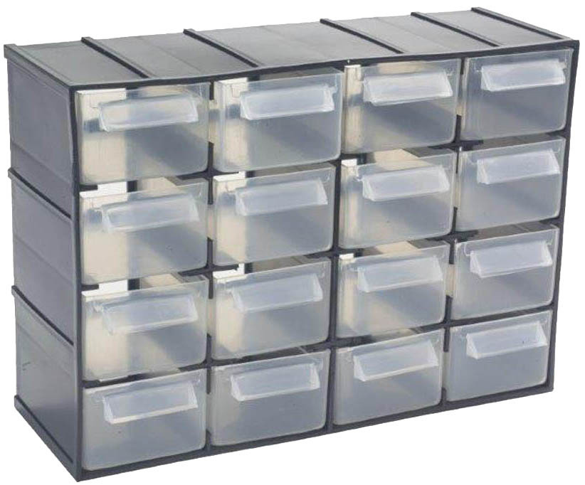 Cassettiera Portaminuteria Con 16 Cassetti Trasparenti Art Plast