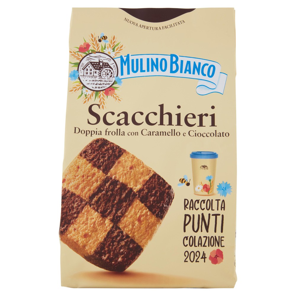 Biscotti Scacchieri Frolla Con Caramello E Cioccolato Mulino Bianco - Foto 1