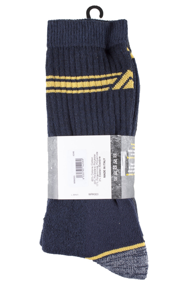 Calze Da Lavoro Uomo 43/46 Nero/Grigio/Blu Conf Da 3