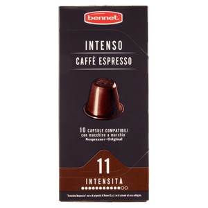 Bennet Caffe' Intenso Capsule Compatibili Nespresso, Conf.10 Capsule